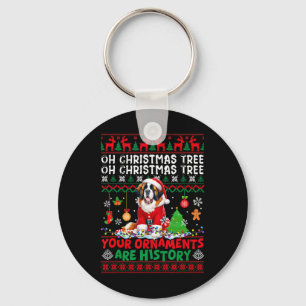 Xmas Tree Ornaments Are History Sweater Santa St. Keychain