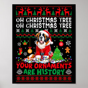 Xmas Tree Ornaments Are History Sweater Santa St. Poster