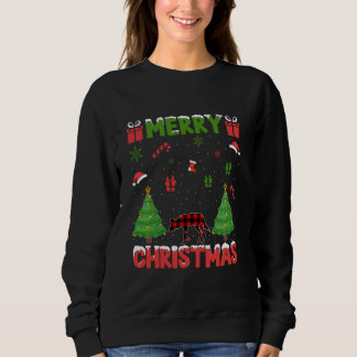 Xmas Tree Red Buffalo Plaid African Wild Dog Ugly  Sweatshirt