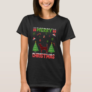 Xmas Tree Red Buffalo Plaid Beagle Dog Ugly Christ T-Shirt