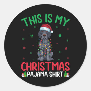 Xmas Tree Santa German Shorthaired Pointer Dog Chr Classic Round Sticker