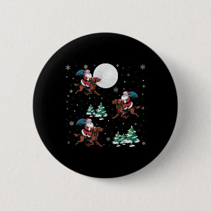 Xmas Tree Santa Riding Irish Setter Dog Funny Chri 2 Inch Round Button
