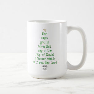 Xmas Tree Scripture Verse (Luke 2:11) Coffee Mug