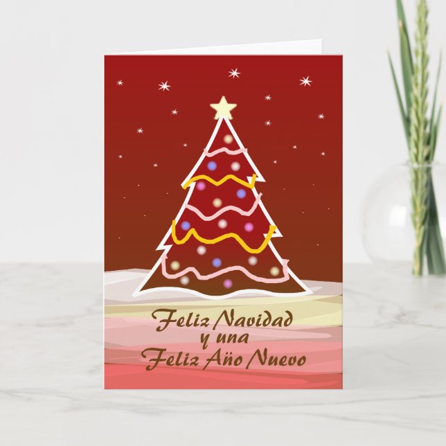 Xmas Tree — spanish Holiday Card (Front)