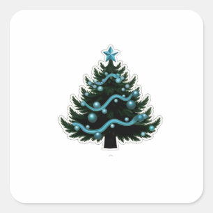 Xmas tree Square Stickers