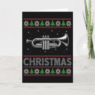 Xmas Tree Trumpet Player Trumpeter Ugly Style Chri Card