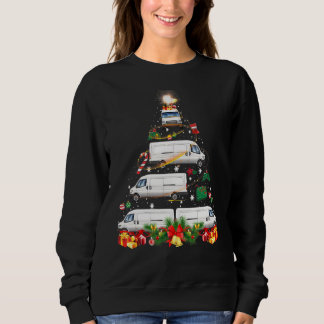 Xmas Tree Van Xmas Lights Tree Driver Family Chri Sweatshirt