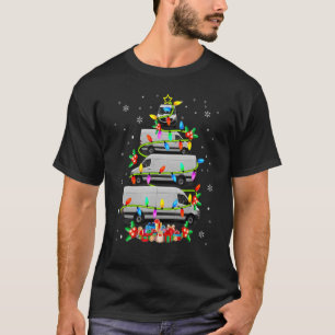Xmas Tree Van Xmas Lights Tree Driver Family Chris T-Shirt