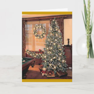 Xmas Tree with wreath Holiday Card