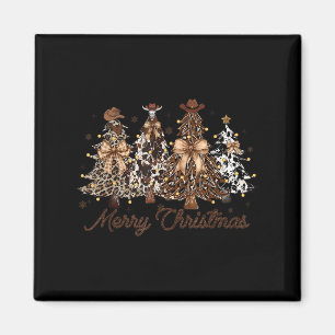 Xmas Trees Cowboy Western Merry Christmas Holiday Magnet