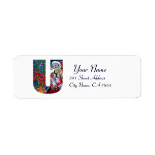 XMAS U LETTER /SANTA  CLAUS WITH VIOLIN MONOGRAM