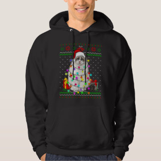 Xmas Ugly Sweater Christmas Lights Cat Kitten Love