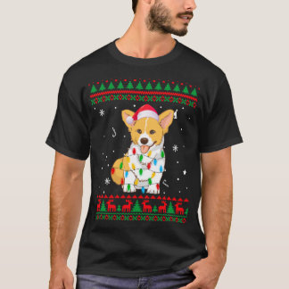 Xmas Ugly Sweater Christmas Lights Corgi Dog Lover