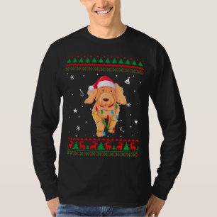 Xmas Ugly Sweater Christmas Lights Poodle Dog Love