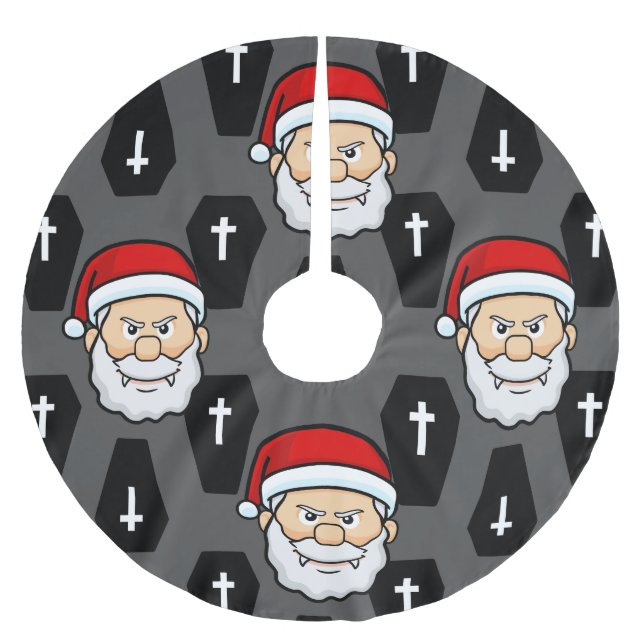 xmas vampire santa claus coffins brushed polyester tree skirt (Front)