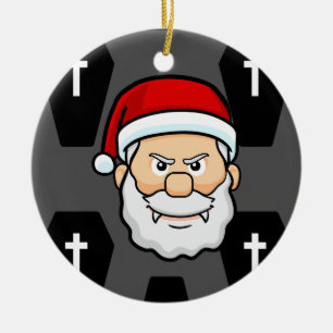xmas vampire santa claus coffins ceramic ornament
