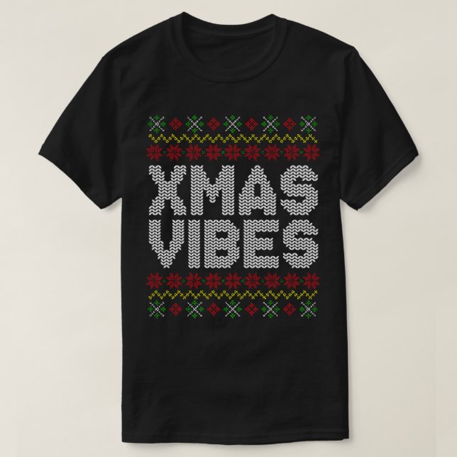 Xmas Vibes Ugly Christmas Sweater Pattern (Design Front)