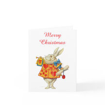 Xmas White Rabbit Hearld Alice in Wonderland