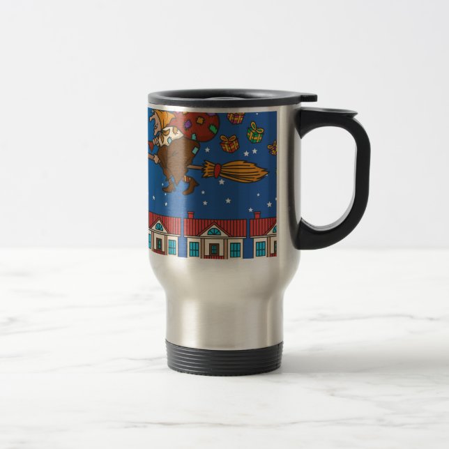 xmas witch Befana Travel Mug (Right)