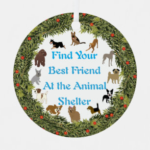 XMas Wreath Next Best Friend Metal Ornament