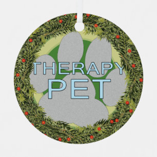 XMas Wreath Therapy Pet Metal Ornament