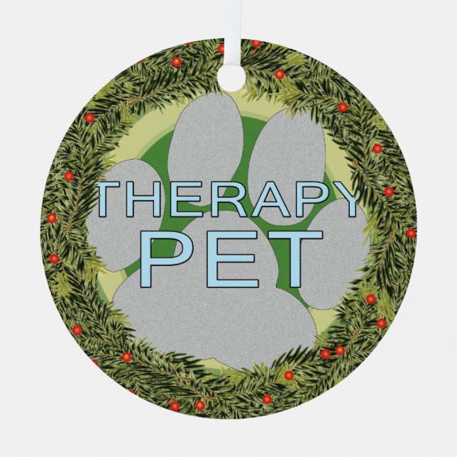 XMas Wreath Therapy Pet Metal Ornament (Front)