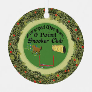 XMas Wreath Zero Point Snooker Club Metal Ornament