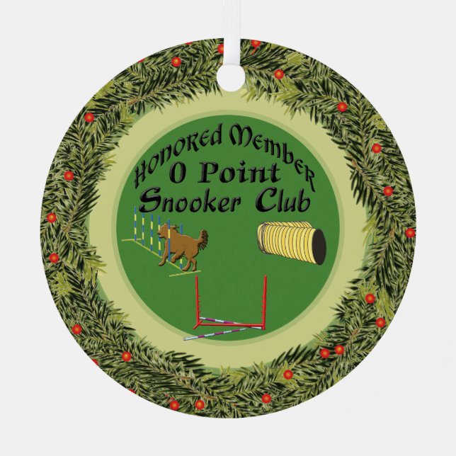 XMas Wreath Zero Point Snooker Club Metal Ornament (Front)