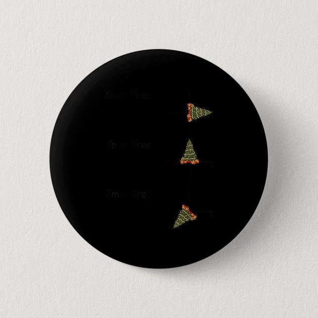 Xmas Ymas Zmas Tree Math Nerd Christmas  2 Inch Round Button (Front)