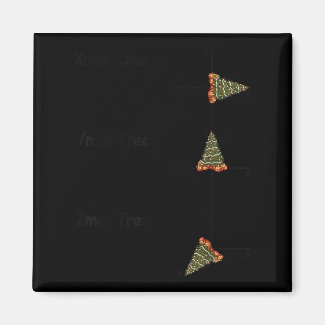 Xmas Ymas Zmas Tree Math Nerd Christmas  Magnet (Front)