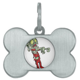 xmas zombie santa claus pet ID tag