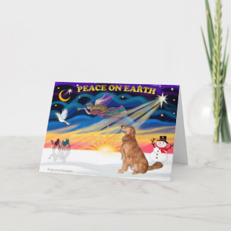 XmasSunrise - Golden Retriever 10 Holiday Card