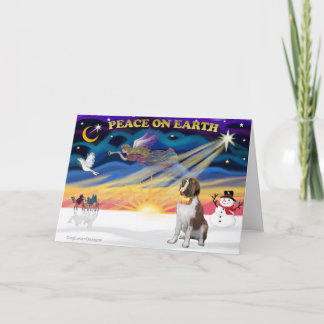 XmasSunrise - Saint Bernard 1 Holiday Card