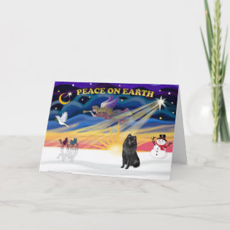 XmasSunrise-Schipperke1 Holiday Card