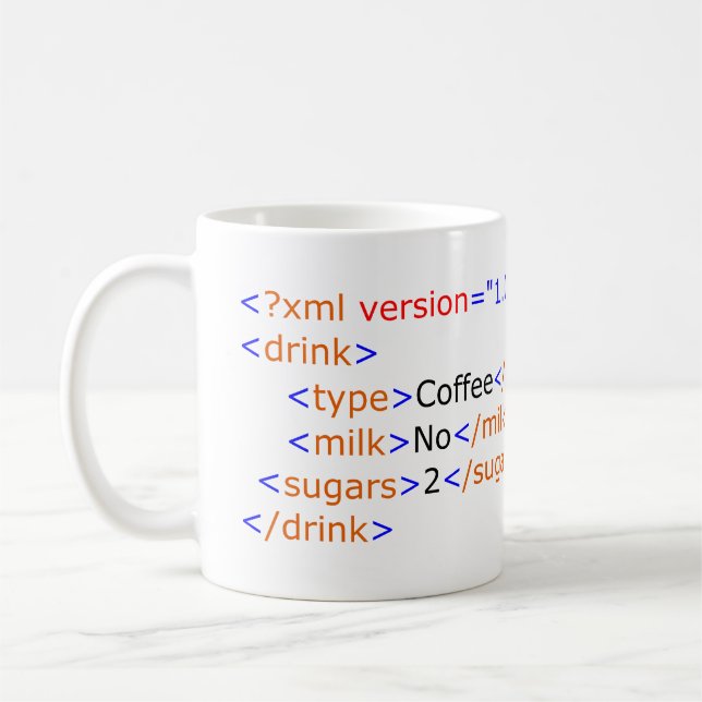 XML Programming Coffee Mug (Left)
