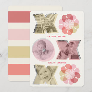 XO Flowers Love Hearts Valentine's Day Photo Card