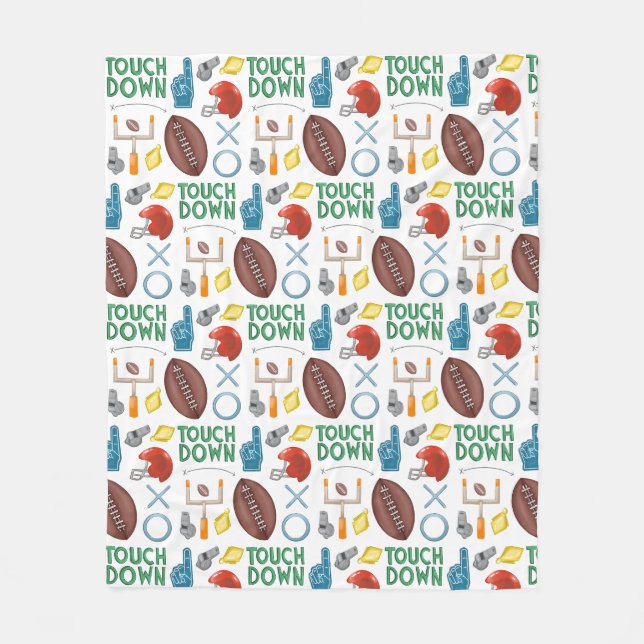 XO Football Season Touchdown First Down Tailgate Fleece Blanket (Front)