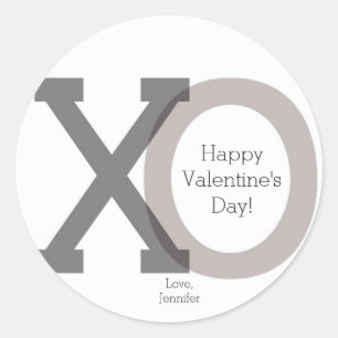 XO Grey Valentine's Custom Stickers