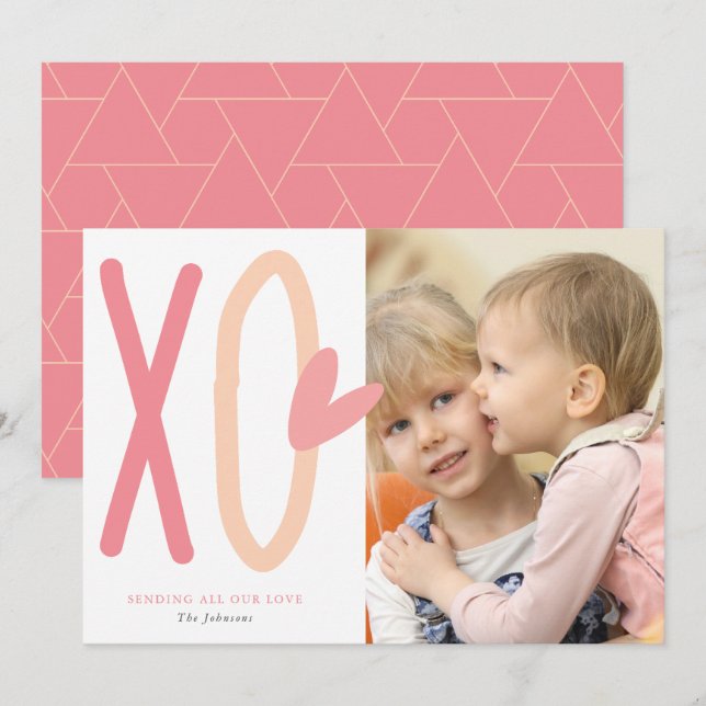 XO Heart Valentine's Day Carte photo (Devant / Derrière)