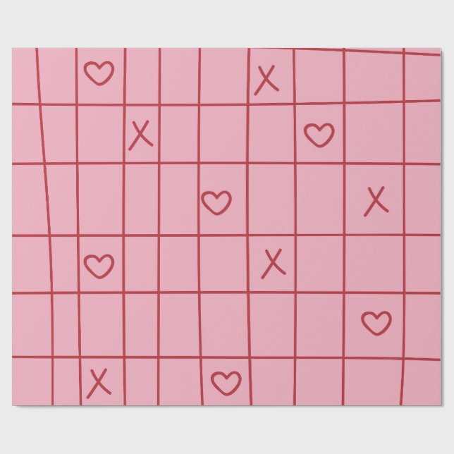 XO Hearts Wrapping Paper (Flat)