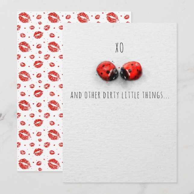 XO HUGS ET KISSES BUGS VERSION 3 Carte Saint Valen (Devant / Derrière)