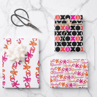 XO Monkey Business Wrapping Paper
