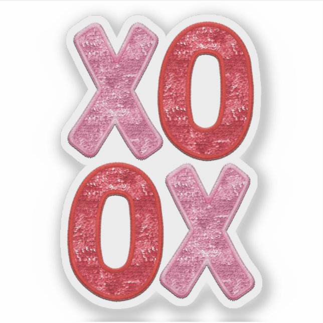 XO OX - Kiss Hug Hug Kiss Valentine Sticker (Front)