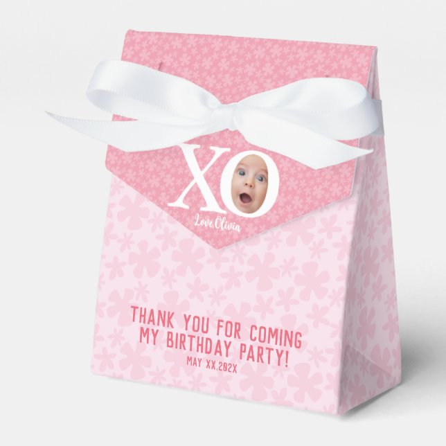 XO | Personalized funny baby face birthday party Favor Box (Front Side)