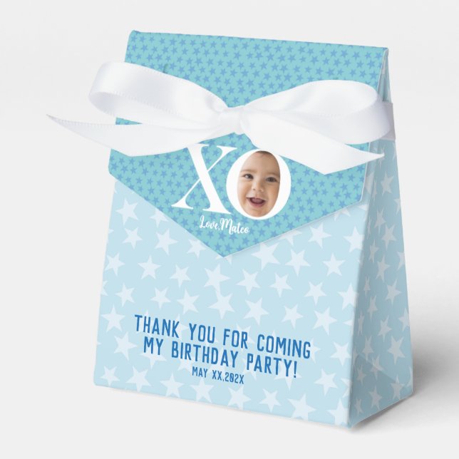XO | Personalized funny boy face birthday party Favor Box (Front Side)