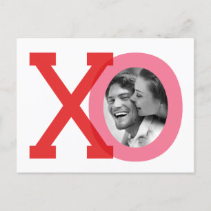 XO Red Wedding Valentine Save Date Photo Postcard
