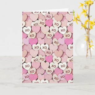 XO Romantic Heart Pattern Valentine Anniversary  Card