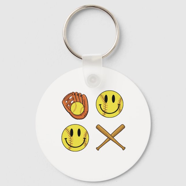 XO softball.png Keychain (Front)