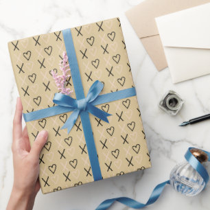 Xo Valentines Hearts Pattern Wrapping Paper