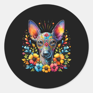 Xoloitzcuintli Dog Sugar Skull Cinco De Mayo Mexic Classic Round Sticker